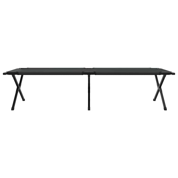 Taitettava leirintävuode 2 kpl Musta 210 x 80 x 46 cm