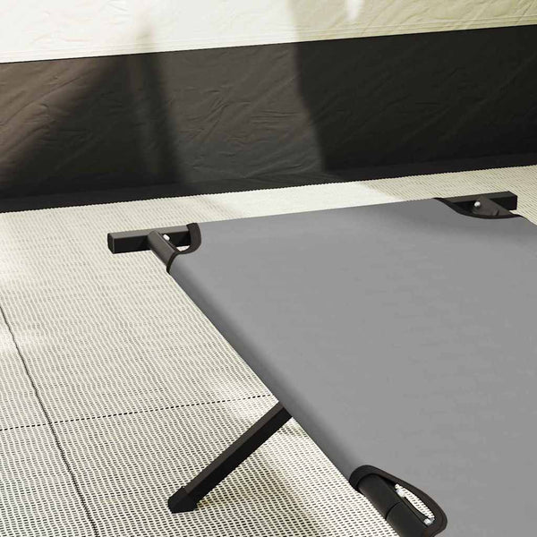 Taitettava leirintävuode 2 kpl Harmaa 210 x 80 x 46 cm