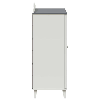 Liitutaulu kaappi hyllyllä harmaa ja valkoinen Tekninen puu