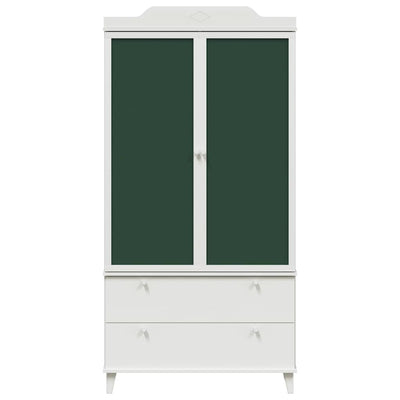 Valkoinen liitutaulu vaatekaappi laatikon kanssa Adriene (puinen)