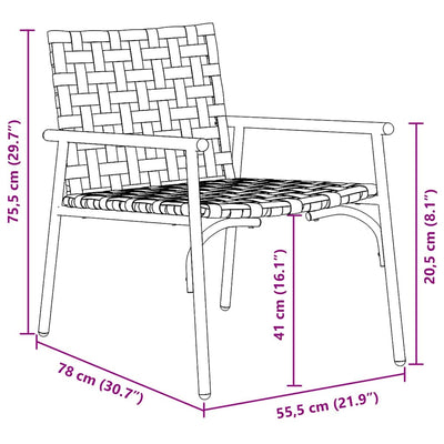 Musta puutarhan tuoli Crane 79x56x73.5cm (2 pcs polyrottinki)
