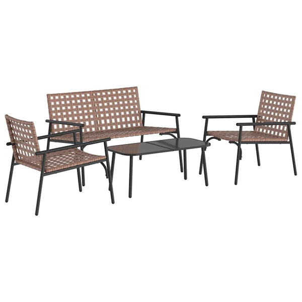 Piharuokailu setti 4 pcs Ruskea polyrottinki