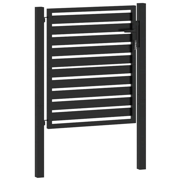 Puutarhanportti Lukittava Musta 100x100 cm Alumiini
