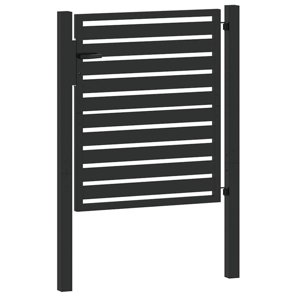 Puutarhanportti Lukittava Musta 100x100 cm Alumiini