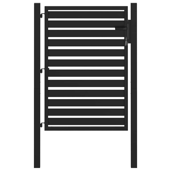 Puutarhanportti Lukittava Musta 100x120 cm Alumiini