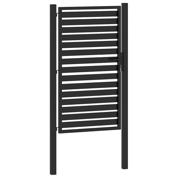 Puutarhan portti Lukittava Musta 100x150 cm Alumiini