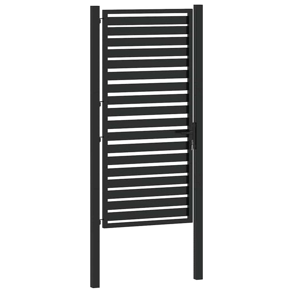 Puutarhanportti Lukittava Musta 100x180 cm Alumiini