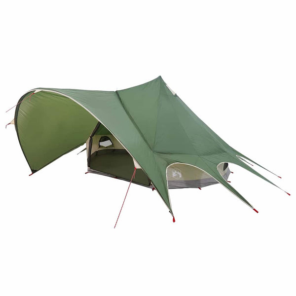 Teepee-teltta 3-hengen 3 hengelle Vihreä ja Harmaa