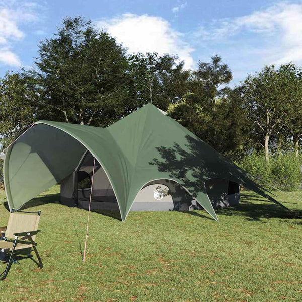 Teepee Teltat 7-Henkilölle 7 hengelle Vihreä ja Harmaa
