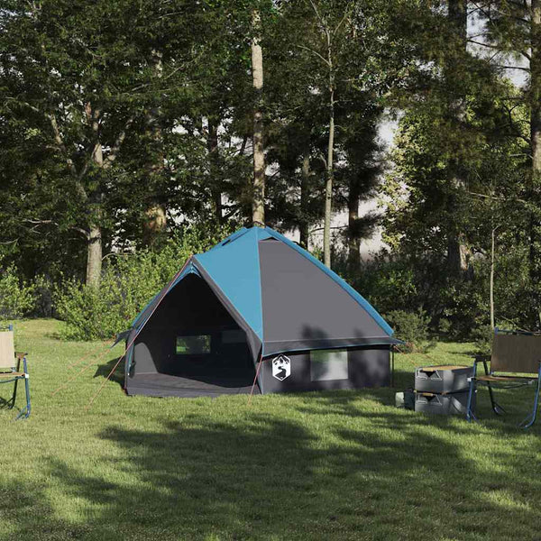 Teepee-teltta 4-henkilölle 4 hengelle Sininen ja harmaa