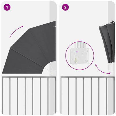 Musta parvekkeen yksityisyyden suoja Avramescu 115x115cm (kangas)