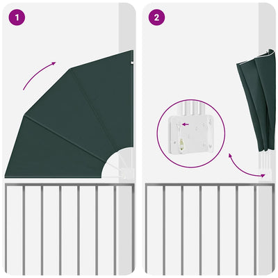 Tummanvihreä parvekkeen yksityisyyden suoja Rossie 115x115cm (kangas)