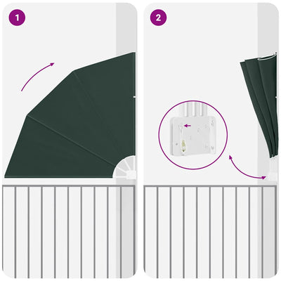 Tummanvihreä parvekkeen yksityisyyden suoja Netica 160x160cm (kangas)