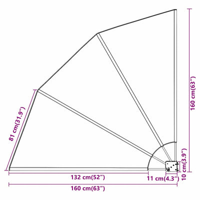 Hiekka parvekkeen yksityisyyden suoja Iordanca 160x160cm (kangas)