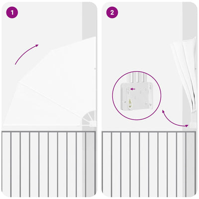 Valkoinen parvekkeen yksityisyyden suoja Faustica 160x160cm (kangas)