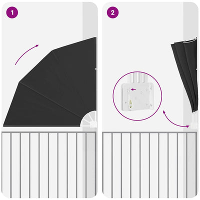 Antrasiitti parvekkeen yksityisyyden suoja Nastasie 140x140cm (kangas)