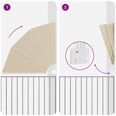 Beige parvekkeen yksityisyyden suoja Szilvesztru 140x140cm (kangas)