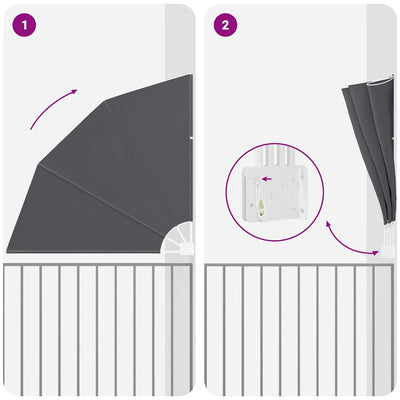 Musta parvekkeen yksityisyyden suoja Venieamen 140x140cm (kangas)