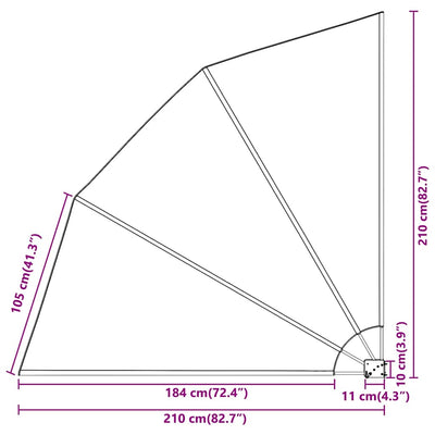 Laivastonsininen parvekkeen yksityisyyden suoja Vivienne 210x210cm