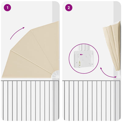 Beige parvekkeen yksityisyyden suoja Varareanu 210x210cm (kangas)