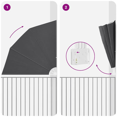 Musta parvekkeen yksityisyyden suoja Waaid 210x210cm (kangas)