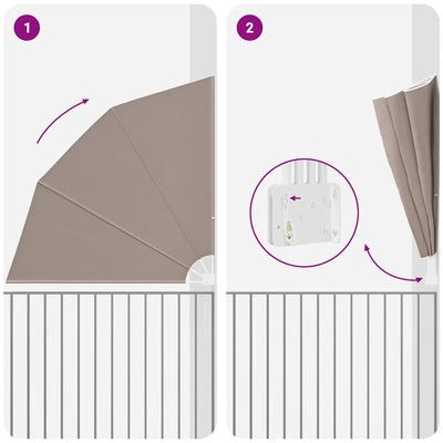 Harmaanruskea parvekkeen yksityisyyden suoja Volkmann 210x210cm