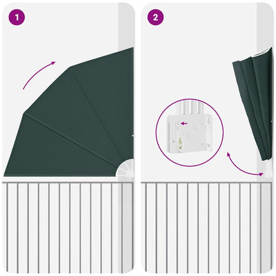Tummanvihreä parvekkeen yksityisyyden suoja Ioanitescu 210x210cm (kangas)