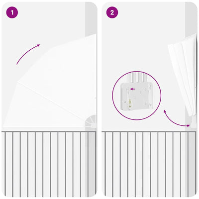 Valkoinen parvekkeen yksityisyyden suoja Alexadnru 210x210cm (kangas)