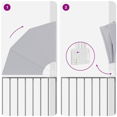 Harmaa parvekkeen yksityisyyden suoja Gabrian 115x115cm (kangas)