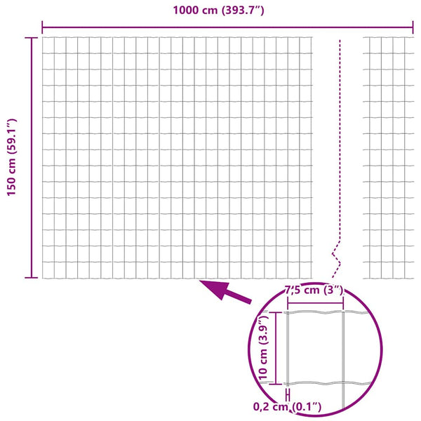 Euroaita 1,5 x 10 m PVC-pintainen rauta