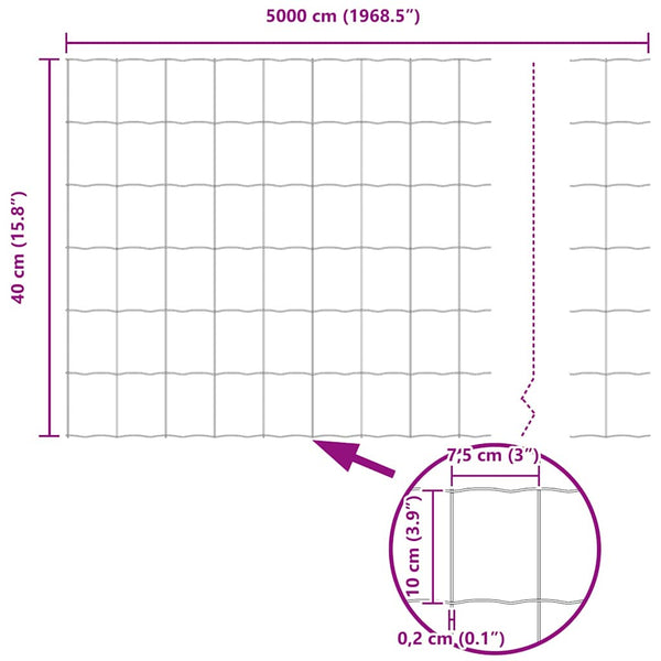 Euroaita 0,4 x 50 m PVC-pintainen rauta