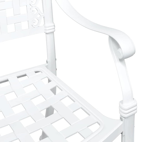 Puutarapöytäsarja 3 pcs Valkoinen Valu-alumiini