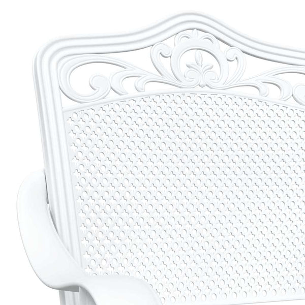Puutarapöytäsarja 3 pcs Valkoinen Valu-alumiini