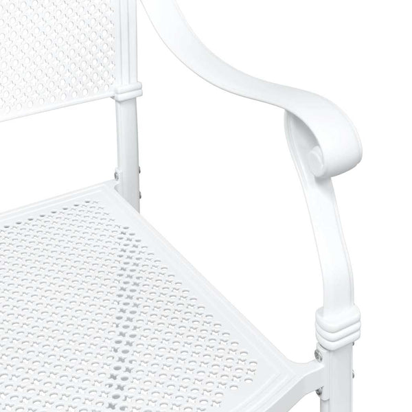 Puutarapöytäsarja 3 pcs Valkoinen Valu-alumiini