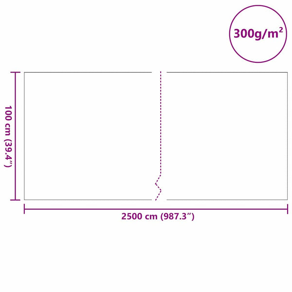Lammikkovuori 1 x 25 m Polyesteri ja puuvilla Harmaa