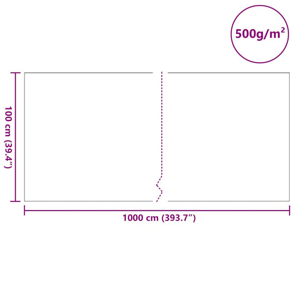 Lammikkovuori 1 x 10 m Polyesteri ja puuvilla Harmaa