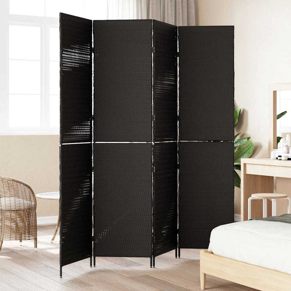 Huonejakaja Musta 195 x 180 cm polyrottinki