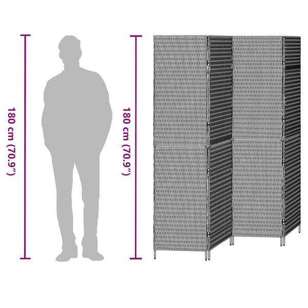 Huonejakaja Ruskea 195 x 180 cm polyrottinki