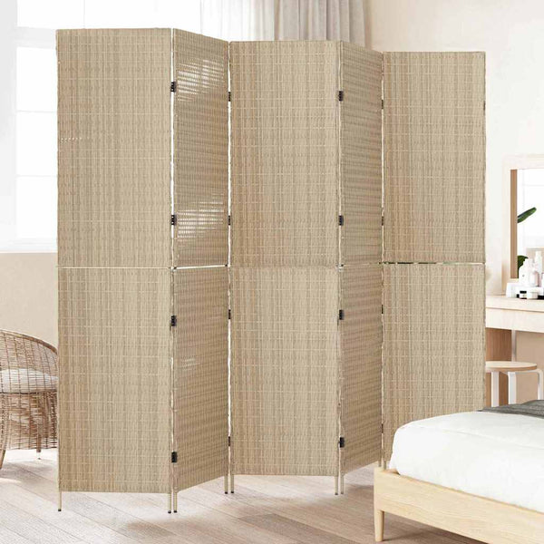 Huonejakaja Beige 242 x 180 cm polyrottinki