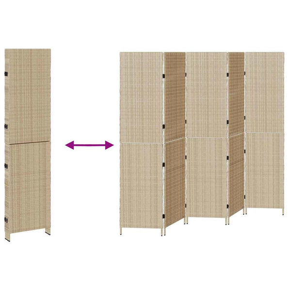 Huonejakaja Beige 242 x 180 cm polyrottinki