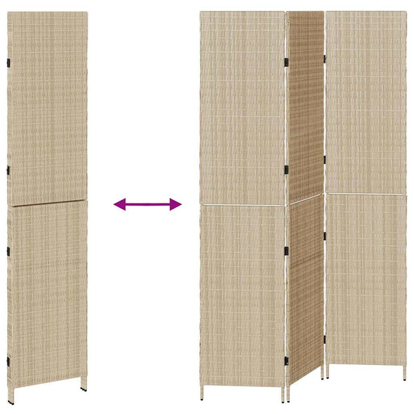Huonejakaja Beige 146 x 200 cm polyrottinki