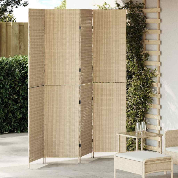 Huonejakaja Beige 195 x 200 cm polyrottinki