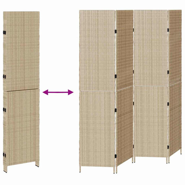 Huonejakaja Beige 195 x 200 cm polyrottinki