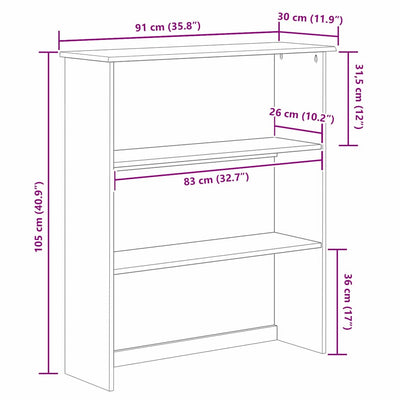 Häkkis ASKIM Valkoinen 91 x 30 x 104 cm Täysi mänty