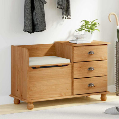 Eteisen säilytyspenkki ASKIM Ruskea 100 x 39 x 62 cm