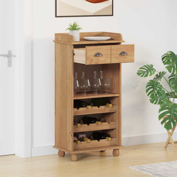 Ruskea viinikaappi askim Danuc 57x37x114cm (mänty)