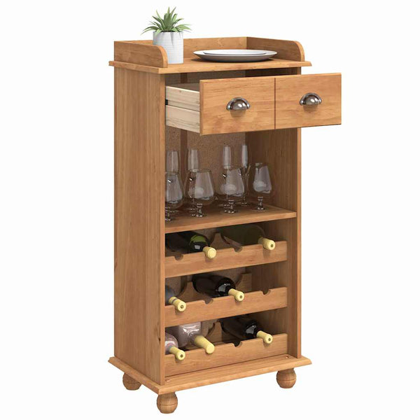 Ruskea viinikaappi askim Danuc 57x37x114cm (mänty)
