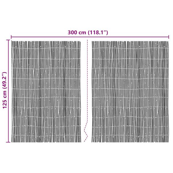 Bambuaita 300 x 125 cm Bambu Luonnollinen