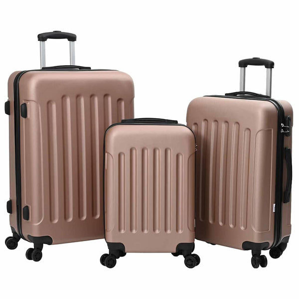 Matkalaukku lukkoon 3 kpl Ruusukulta 50 x 31 x 78 cm ABS-muovi