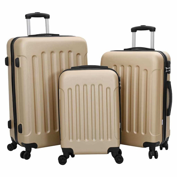 Matkalaukku lukkoon 3 kpl Samppanja 50 x 31 x 78 cm ABS-muovi
